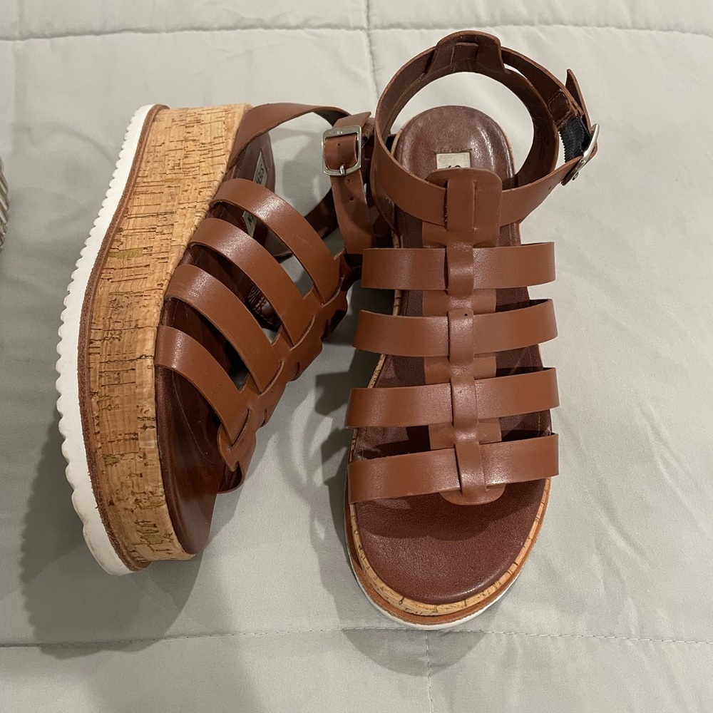 Steve Madden Brown Platform Sandals